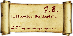 Filipovics Bendegúz névjegykártya
